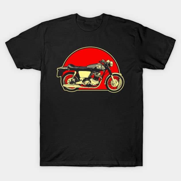 1968 Norton Commando Retro Red Circle Motorcycle T-Shirt by Skye Bahringer